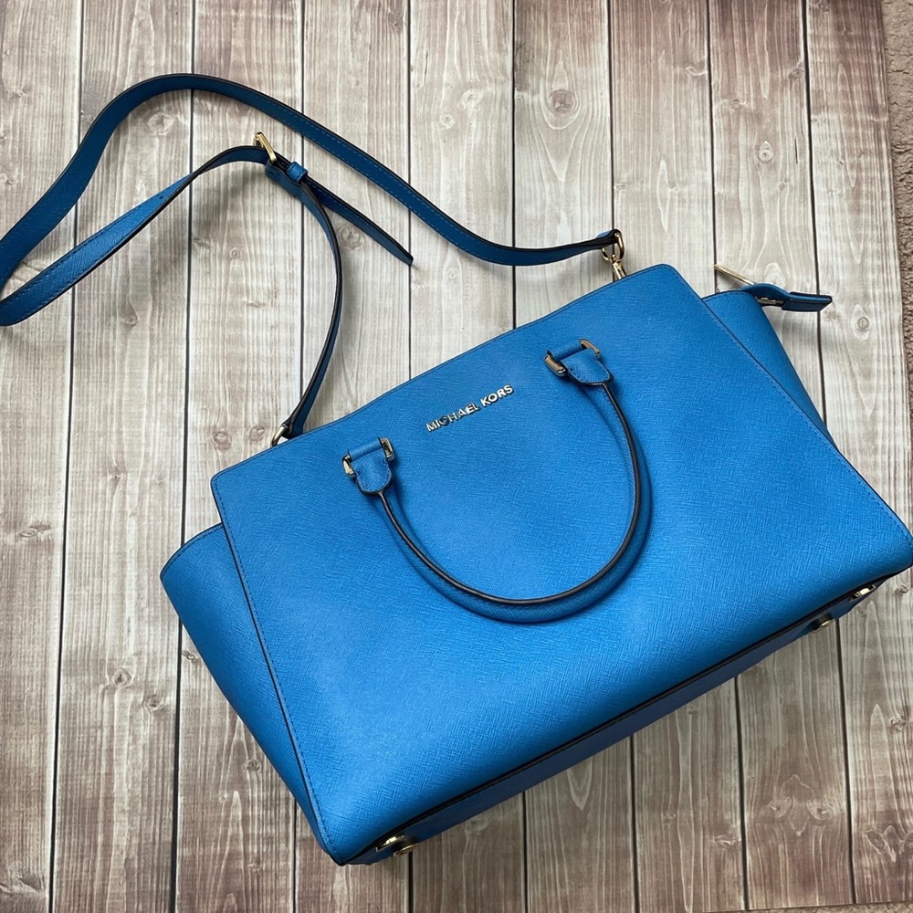Michael Kors Satchel Emerald Blue Handbag
